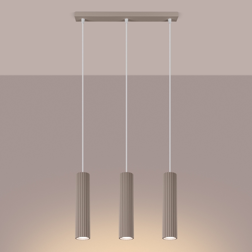 Brilagi - Kattokruunu johdossa CRESTO 3xGU10/10W/230V taupe