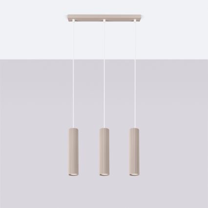 Brilagi - Kattokruunu johdossa CRESTO 3xGU10/10W/230V taupe
