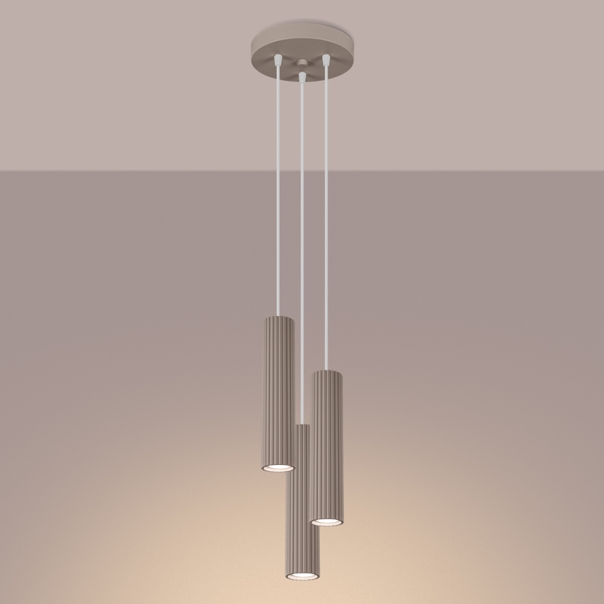 Brilagi - Kattokruunu johdossa CRESTO 3xGU10/10W/230V taupe