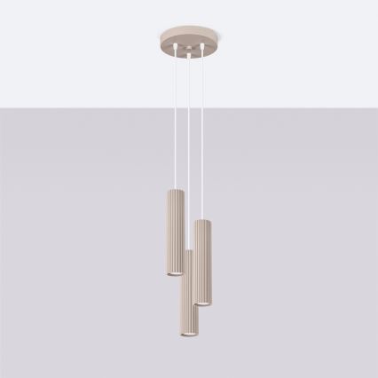 Brilagi - Kattokruunu johdossa CRESTO 3xGU10/10W/230V taupe