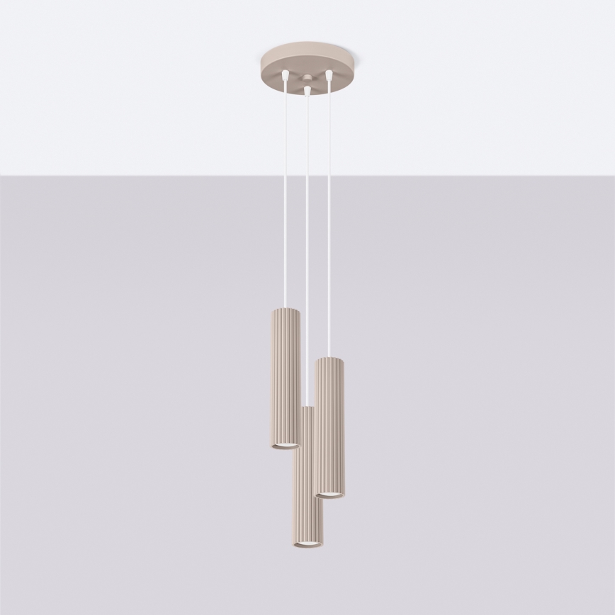 Brilagi - Kattokruunu johdossa CRESTO 3xGU10/10W/230V taupe
