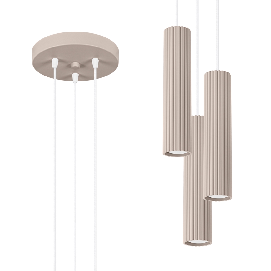 Brilagi - Kattokruunu johdossa CRESTO 3xGU10/10W/230V taupe