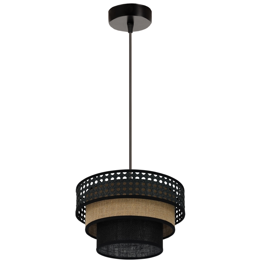 Brilagi - Kattokruunu johdossa DAKOTA LUNETA 1xE27/15W/230V halkaisija 25 cm musta/beige