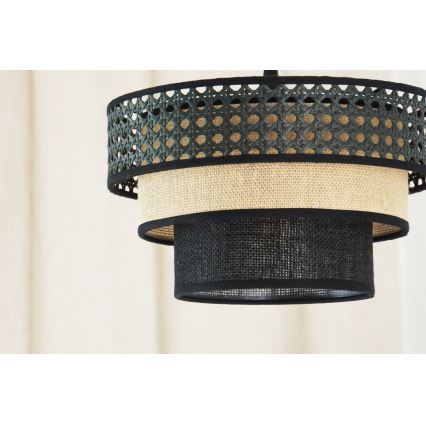 Brilagi - Kattokruunu johdossa DAKOTA LUNETA 1xE27/15W/230V halkaisija 25 cm musta/beige