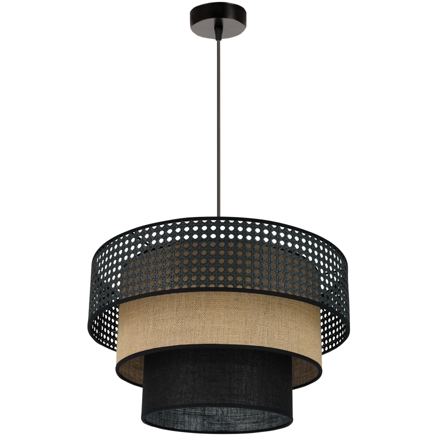 Brilagi - Kattokruunu johdossa DAKOTA LUNETA 1xE27/15W/230V halkaisija 45 cm musta/beige