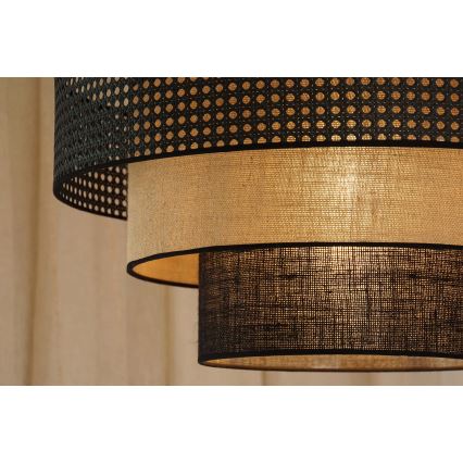 Brilagi - Kattokruunu johdossa DAKOTA LUNETA 1xE27/15W/230V halkaisija 45 cm musta/beige