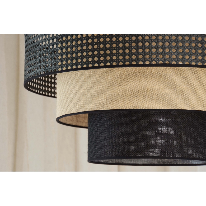 Brilagi - Kattokruunu johdossa DAKOTA LUNETA 1xE27/15W/230V halkaisija 45 cm musta/beige
