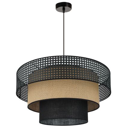 Brilagi - Kattokruunu johdossa DAKOTA LUNETA 1xE27/15W/230V halkaisija 60 cm musta/beige