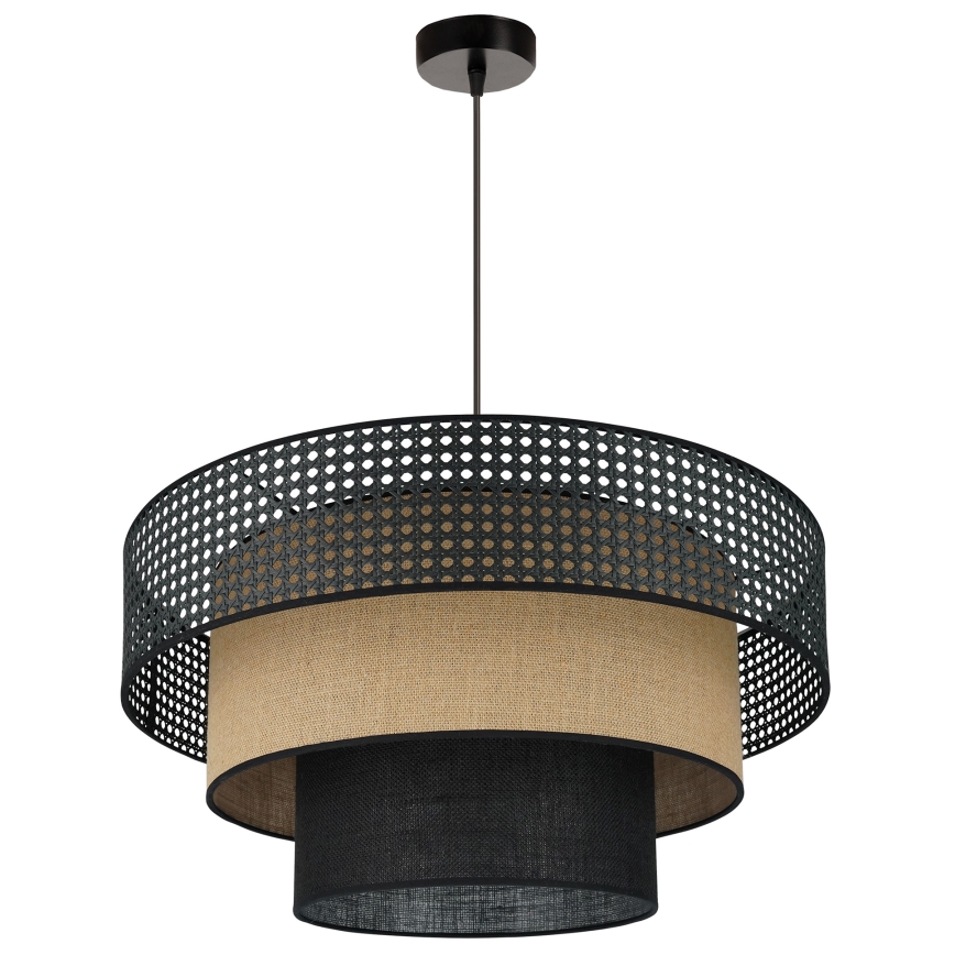Brilagi - Kattokruunu johdossa DAKOTA LUNETA 1xE27/15W/230V halkaisija 60 cm musta/beige