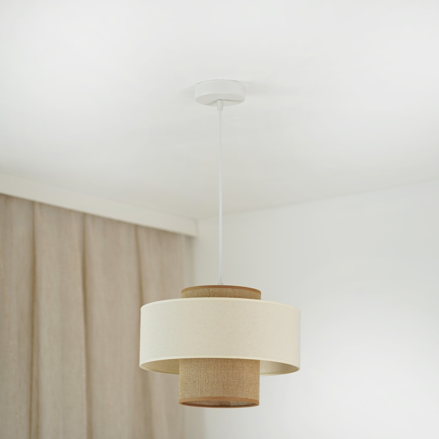 Brilagi - Kattokruunu johdossa DALLAS 1xE27/15W/230V halkaisija 30 cm ruskea/kerma/valkoinen