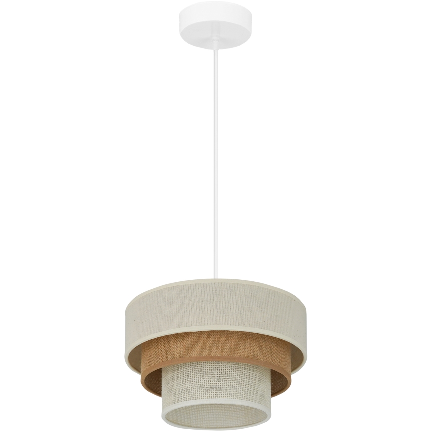 Brilagi - Kattokruunu johdossa DENVER LUNETA 1xE27/15W/230V halkaisija 25 cm beige/ruskea/kerma