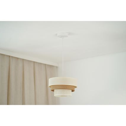 Brilagi - Kattokruunu johdossa DENVER LUNETA 1xE27/15W/230V halkaisija 25 cm beige/ruskea/kerma