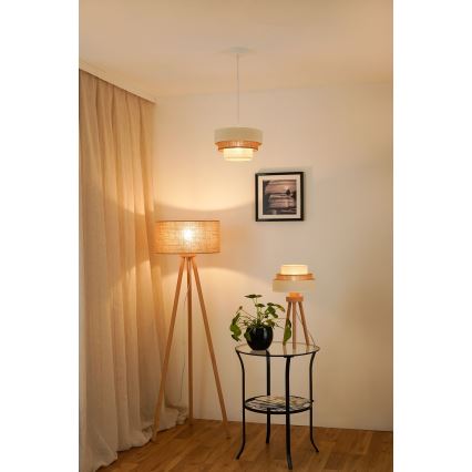 Brilagi - Kattokruunu johdossa DENVER LUNETA 1xE27/15W/230V halkaisija 25 cm beige/ruskea/kerma