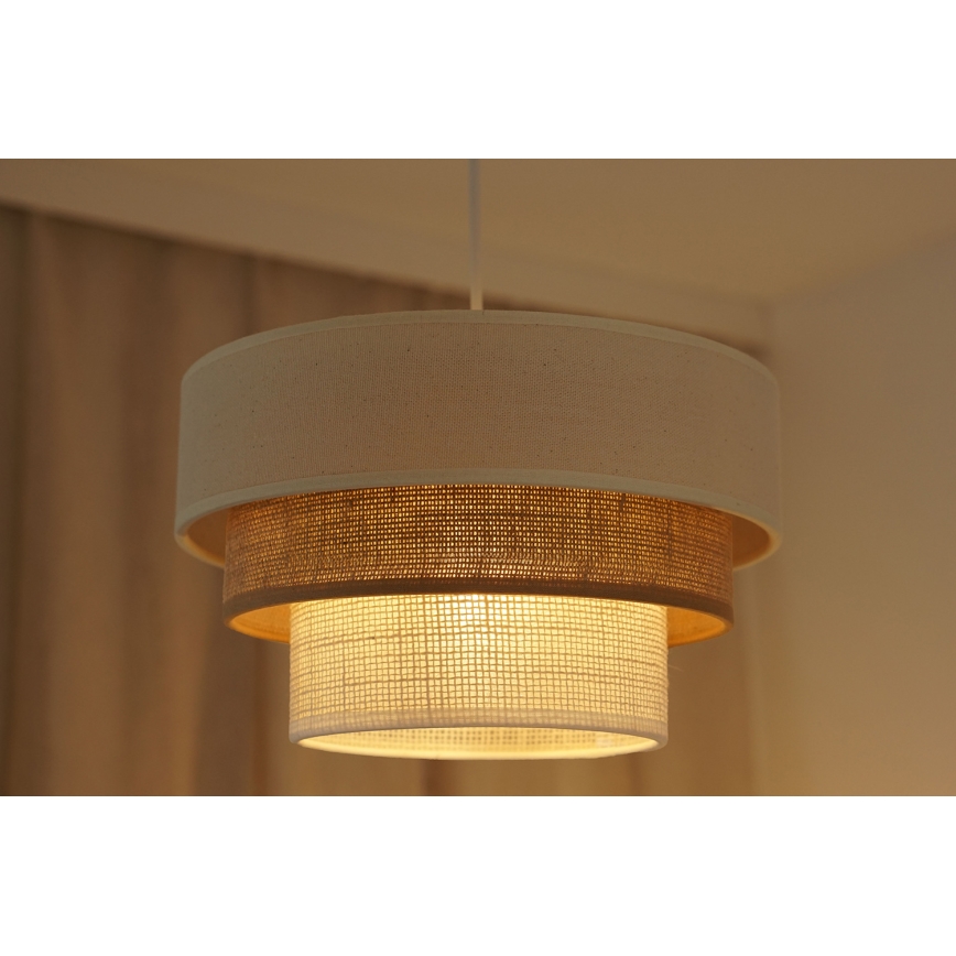 Brilagi - Kattokruunu johdossa DENVER LUNETA 1xE27/15W/230V halkaisija 25 cm beige/ruskea/kerma