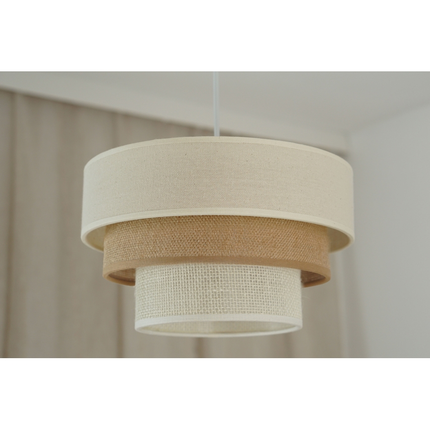 Brilagi - Kattokruunu johdossa DENVER LUNETA 1xE27/15W/230V halkaisija 25 cm beige/ruskea/kerma