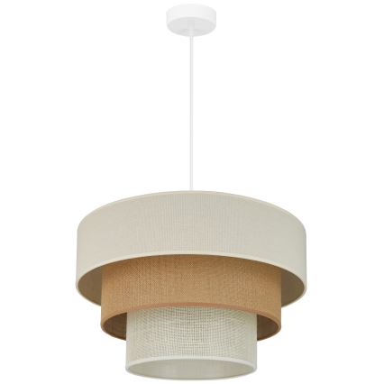 Brilagi - Kattokruunu johdossa DENVER LUNETA 1xE27/15W/230V halkaisija 45 cm beige/ruskea/kerma