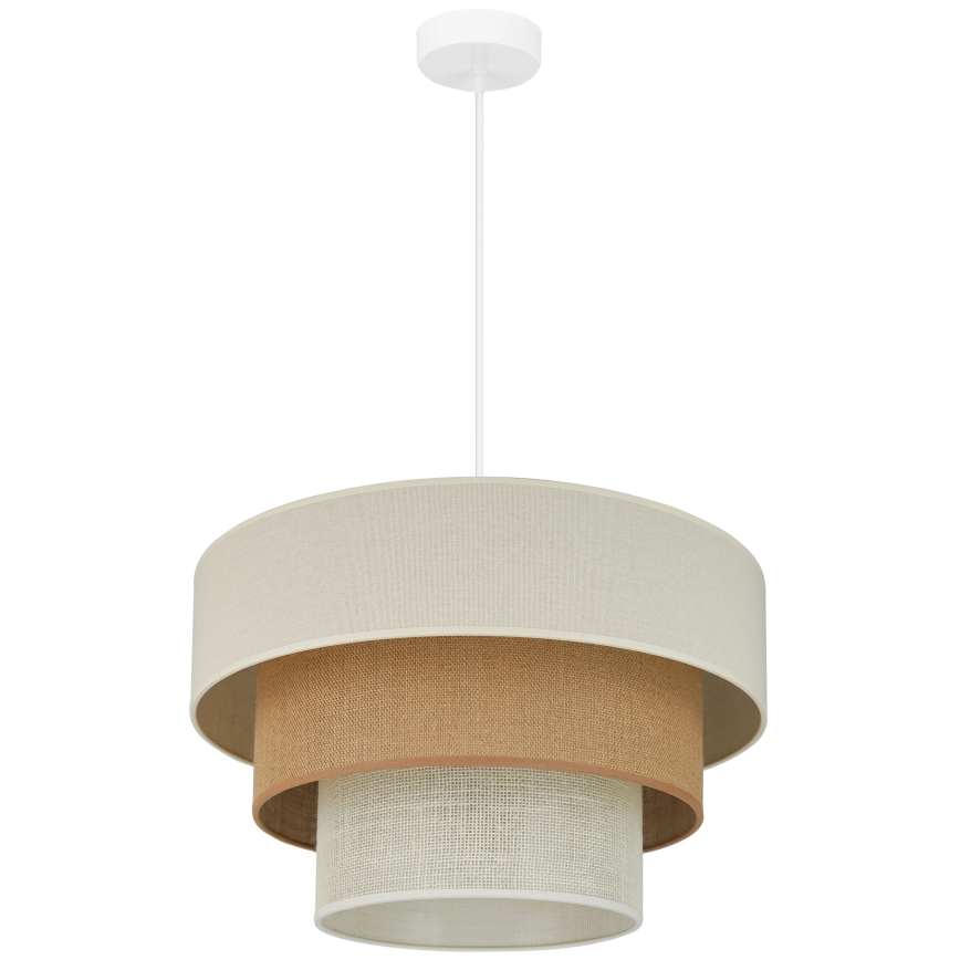 Brilagi - Kattokruunu johdossa DENVER LUNETA 1xE27/15W/230V halkaisija 45 cm beige/ruskea/kerma
