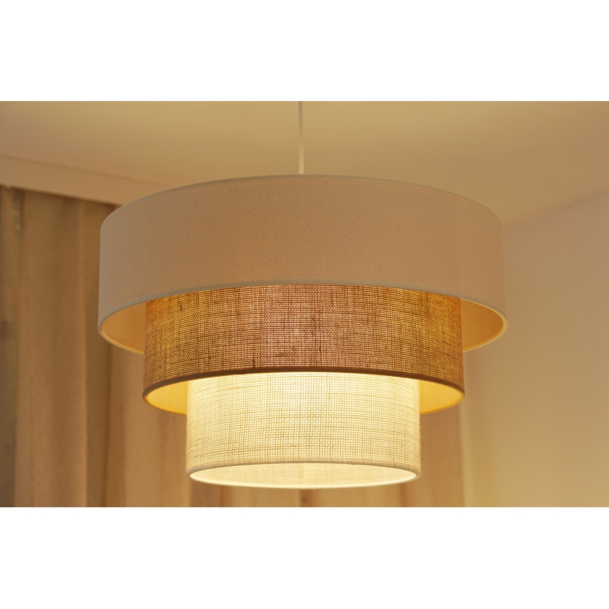 Brilagi - Kattokruunu johdossa DENVER LUNETA 1xE27/15W/230V halkaisija 45 cm beige/ruskea/kerma