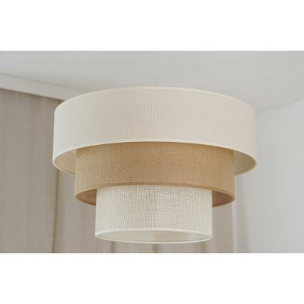 Brilagi - Kattokruunu johdossa DENVER LUNETA 1xE27/15W/230V halkaisija 45 cm beige/ruskea/kerma