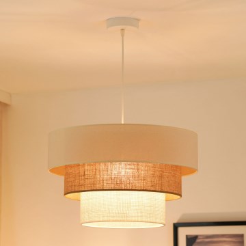 Brilagi - Kattokruunu johdossa DENVER LUNETA 1xE27/15W/230V halkaisija 45 cm beige/ruskea/kerma