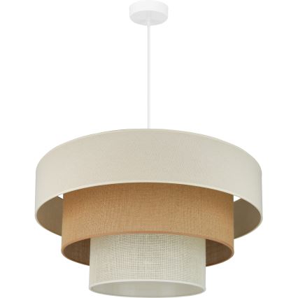 Brilagi - Kattokruunu johdossa DENVER LUNETA 1xE27/15W/230V halkaisija 60 cm beige/ruskea/kerma