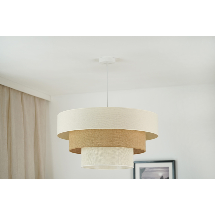 Brilagi - Kattokruunu johdossa DENVER LUNETA 1xE27/15W/230V halkaisija 60 cm beige/ruskea/kerma