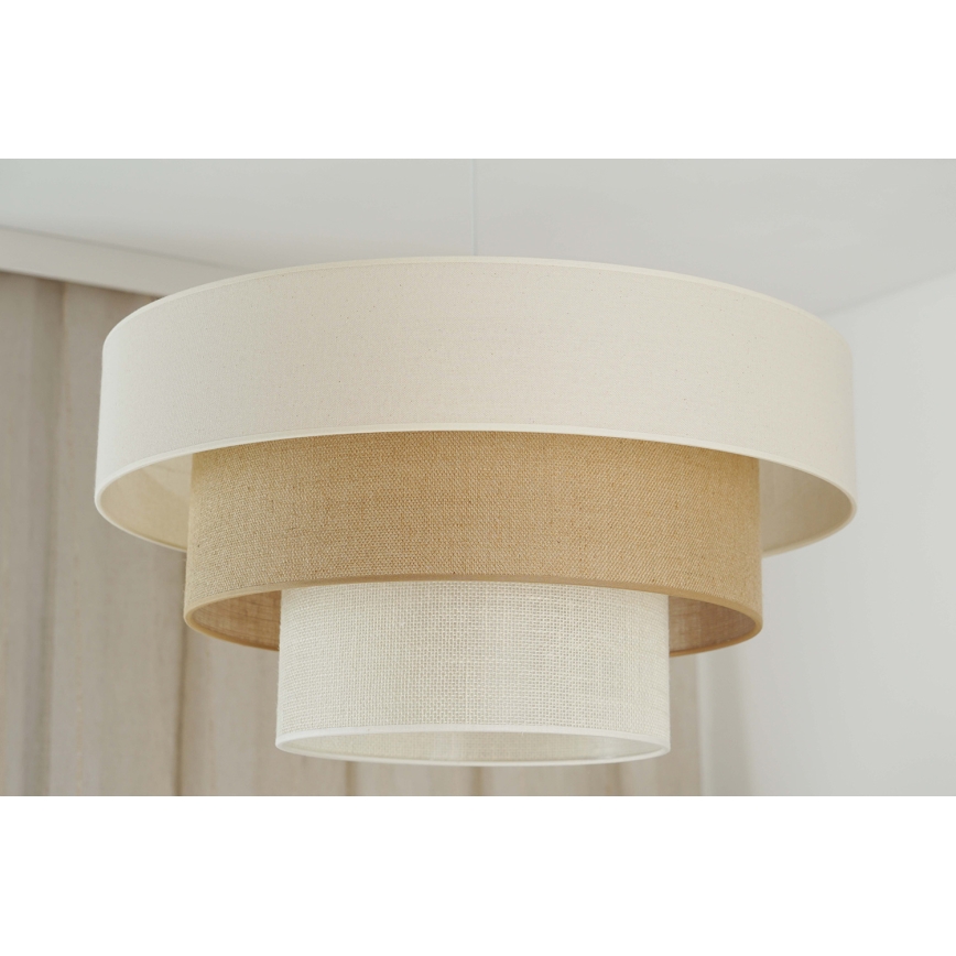 Brilagi - Kattokruunu johdossa DENVER LUNETA 1xE27/15W/230V halkaisija 60 cm beige/ruskea/kerma