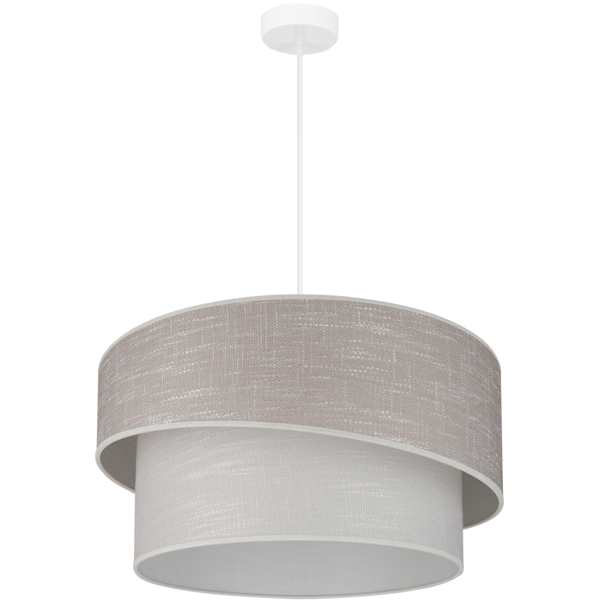 Brilagi - Kattokruunu johdossa DOVER SHINE 1xE27/15W/230V halkaisija 50 cm harmaa/kerma