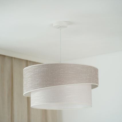 Brilagi - Kattokruunu johdossa DOVER SHINE 1xE27/15W/230V halkaisija 50 cm harmaa/kerma