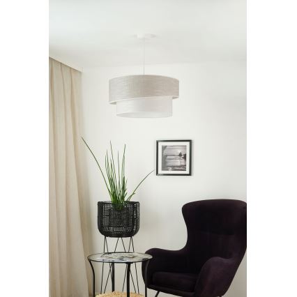 Brilagi - Kattokruunu johdossa DOVER SHINE 1xE27/15W/230V halkaisija 50 cm harmaa/kerma