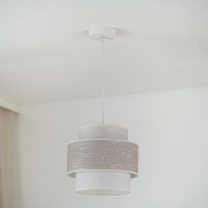 Brilagi - Kattokruunu johdossa DOVER SPACE 1xE27/15W/230V halkaisija 25 cm harmaa/kerma