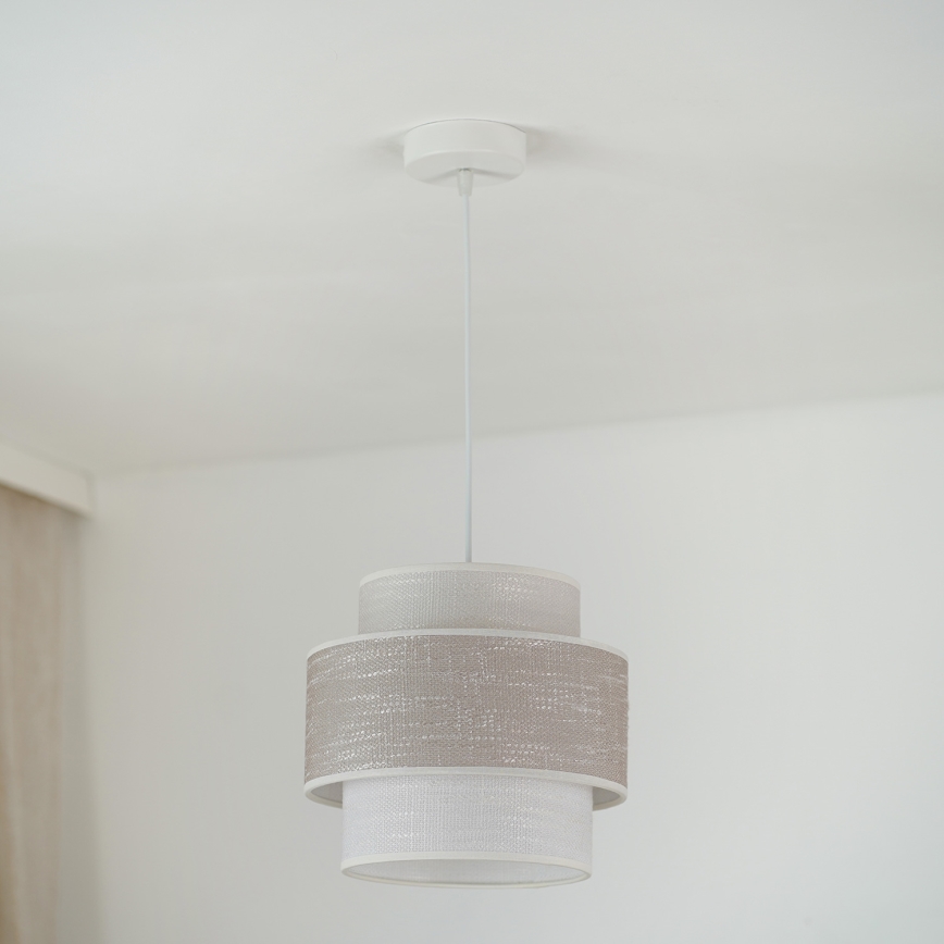 Brilagi - Kattokruunu johdossa DOVER SPACE 1xE27/15W/230V halkaisija 25 cm harmaa/kerma