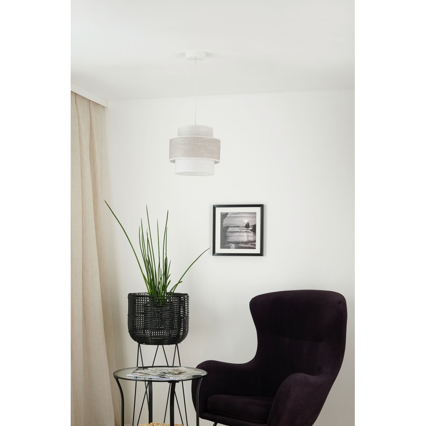 Brilagi - Kattokruunu johdossa DOVER SPACE 1xE27/15W/230V halkaisija 25 cm harmaa/kerma