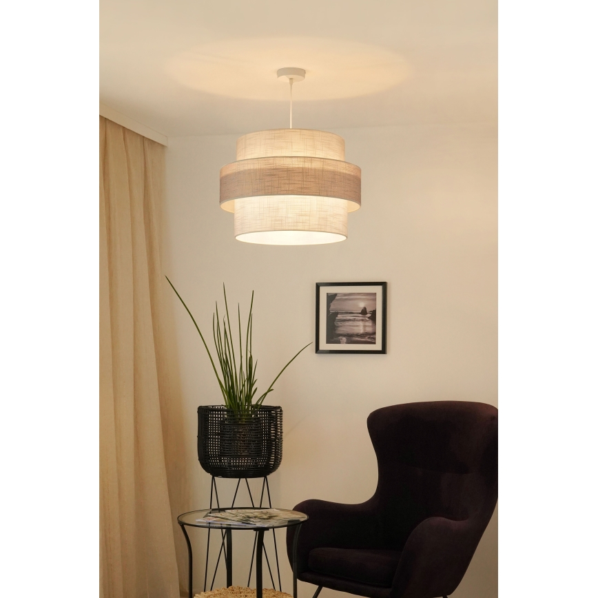Brilagi - Kattokruunu johdossa DOVER SPACE 1xE27/15W/230V halkaisija 50 cm harmaa/kerma