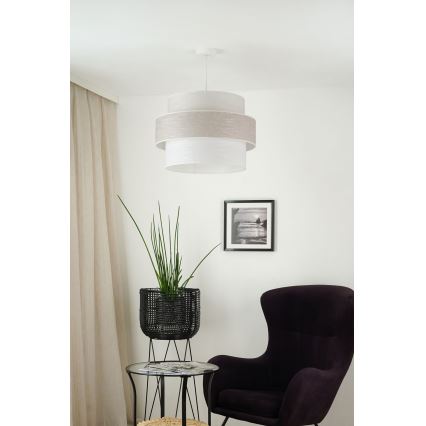 Brilagi - Kattokruunu johdossa DOVER SPACE 1xE27/15W/230V halkaisija 50 cm harmaa/kerma