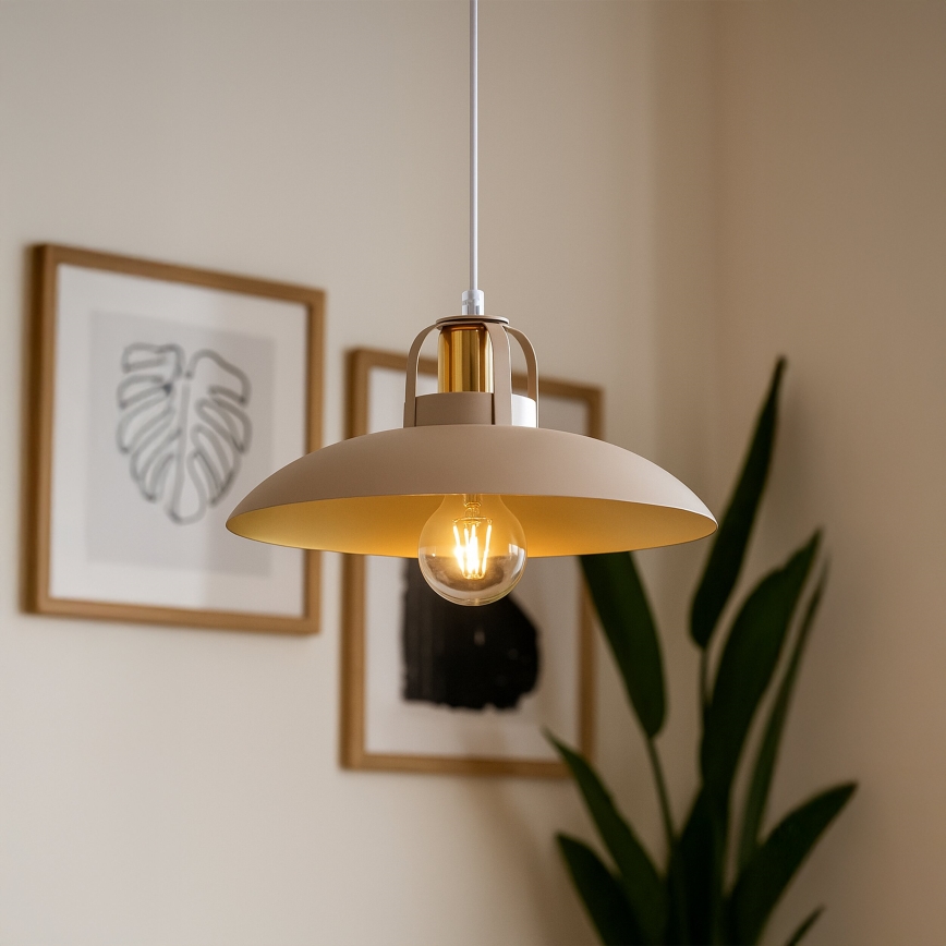 Brilagi - Kattokruunu johdossa FLAMENGO 1xE27/60W/230V beige