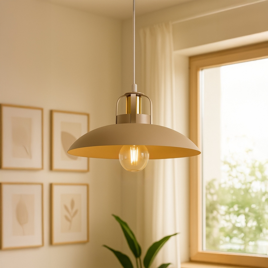 Brilagi - Kattokruunu johdossa FLAMENGO 1xE27/60W/230V beige