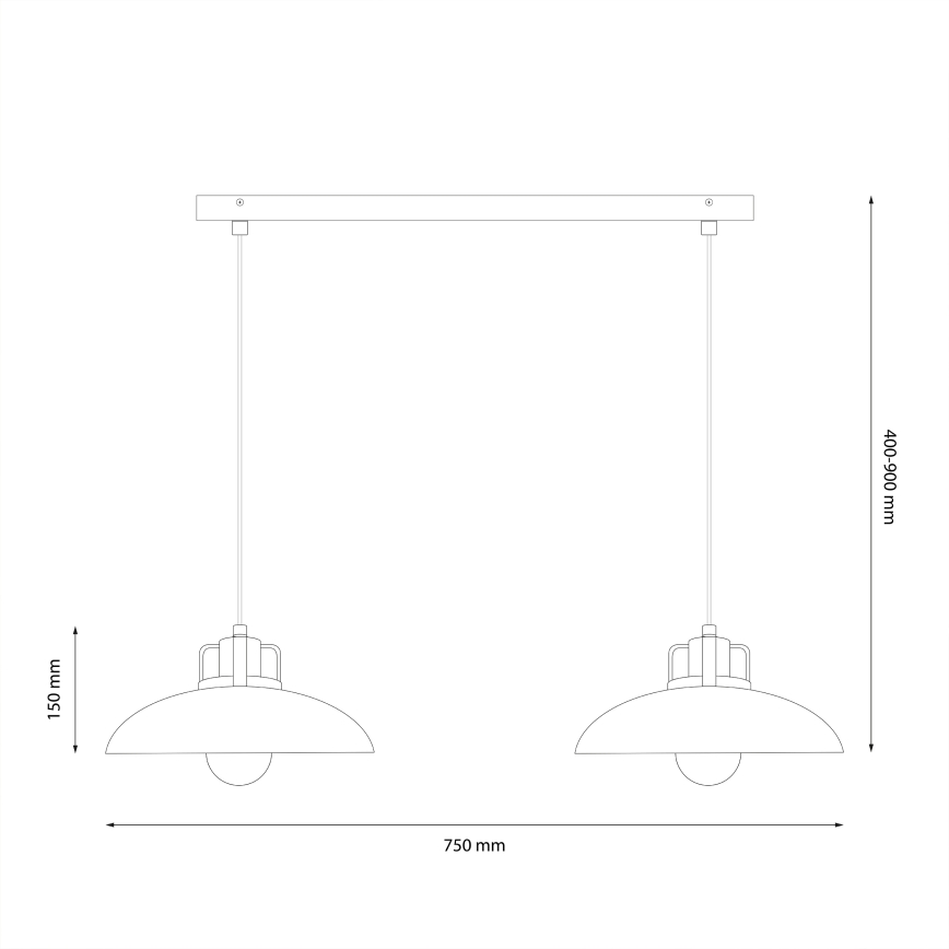Brilagi - Kattokruunu johdossa FLAMENGO 2xE27/60W/230V vihreä