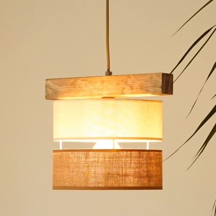 Brilagi - Kattokruunu johdossa FOREST 1xE27/15W/230V mänty/beige/kerma