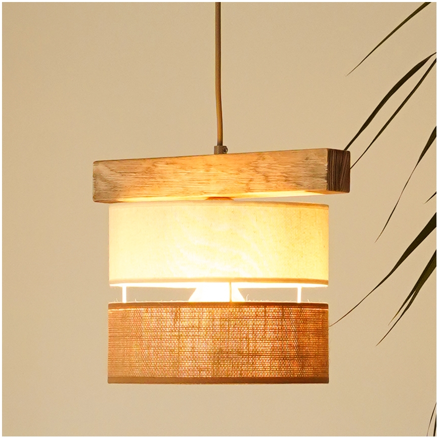 Brilagi - Kattokruunu johdossa FOREST 1xE27/15W/230V mänty/beige/kerma