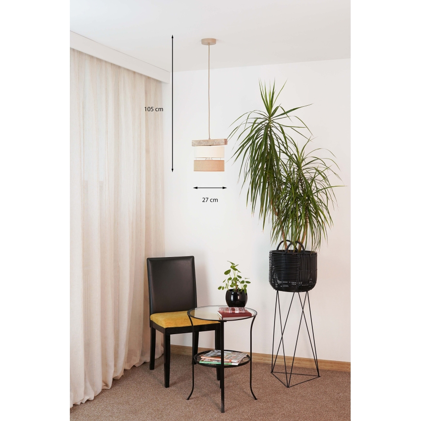 Brilagi - Kattokruunu johdossa FOREST 1xE27/15W/230V mänty/beige/kerma