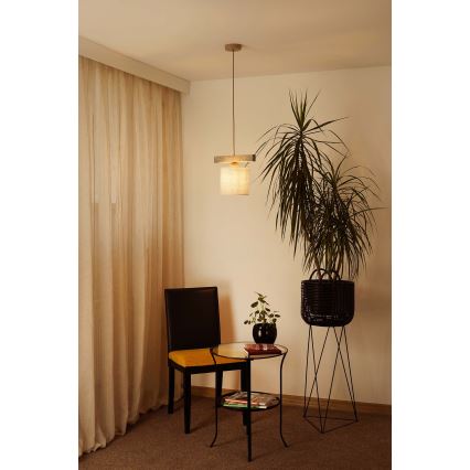 Brilagi - Kattokruunu johdossa FOREST 1xE27/15W/230V mänty/ruskea/kerma