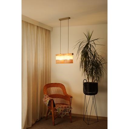 Brilagi - Kattokruunu johdossa FOREST 2xE27/15W/230V mänty/beige/kerma
