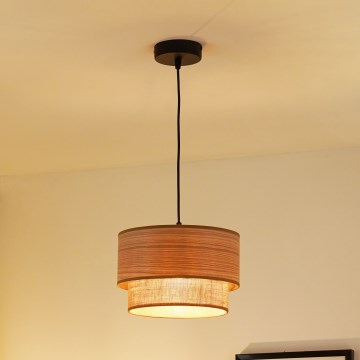 Brilagi - Kattokruunu johdossa MONTANA BOHO 1xE27/15W/230V halkaisija 25 cm ruskea/musta