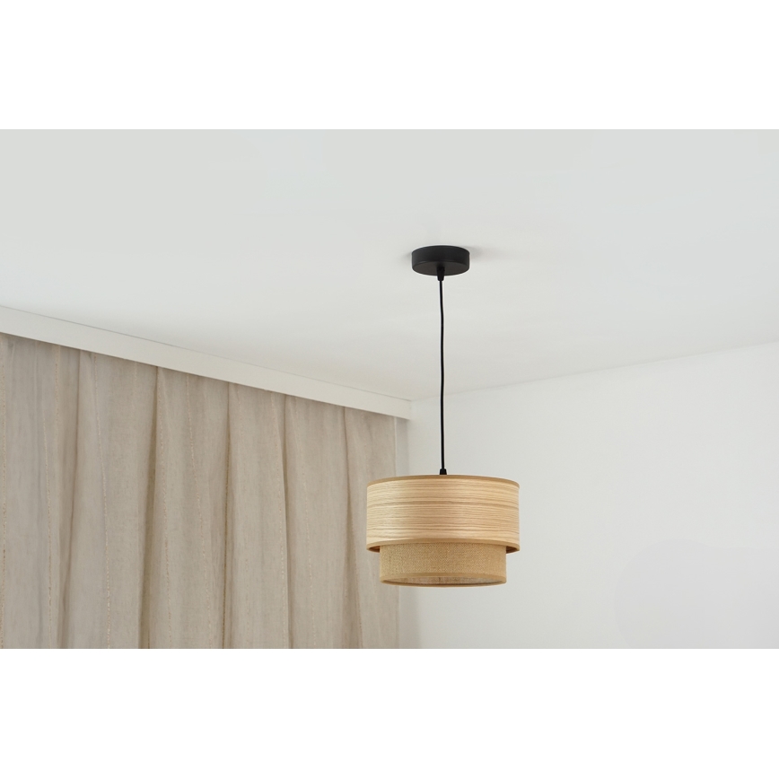 Brilagi - Kattokruunu johdossa MONTANA BOHO 1xE27/15W/230V halkaisija 25 cm ruskea/musta