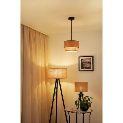 Brilagi - Kattokruunu johdossa MONTANA BOHO 1xE27/15W/230V halkaisija 25 cm ruskea/musta