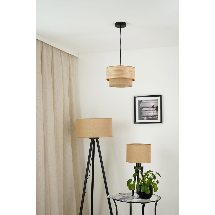 Brilagi - Kattokruunu johdossa MONTANA BOHO 1xE27/15W/230V halkaisija 25 cm ruskea/musta