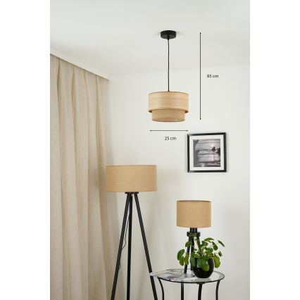 Brilagi - Kattokruunu johdossa MONTANA BOHO 1xE27/15W/230V halkaisija 25 cm ruskea/musta