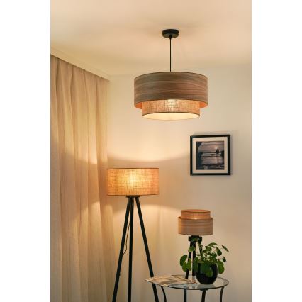 Brilagi - Kattokruunu johdossa MONTANA BOHO 1xE27/15W/230V halkaisija 45 cm ruskea/musta