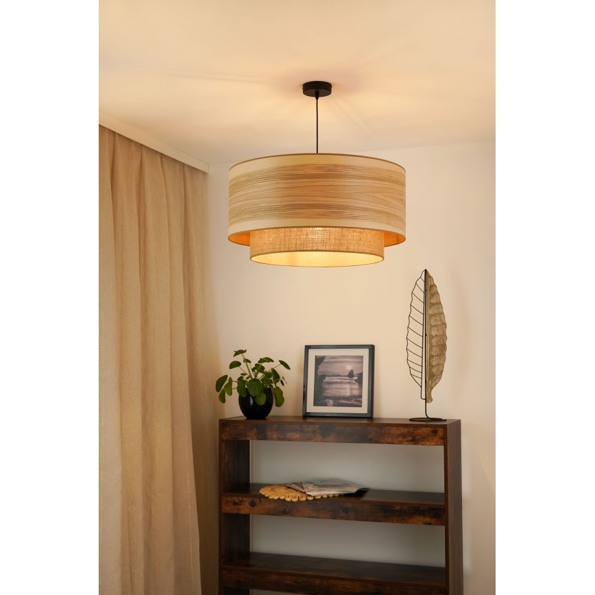 Brilagi - Kattokruunu johdossa MONTANA BOHO 1xE27/15W/230V halkaisija 60 cm ruskea/musta